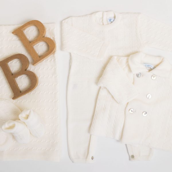 Trousseau de naissance laine et torsades